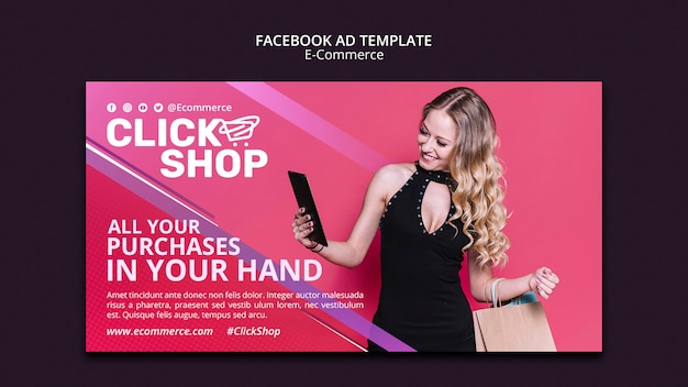 Gradient e-commerce facebook template