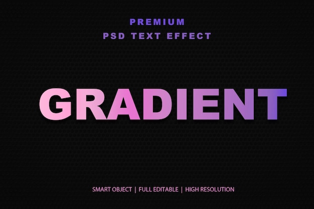 PSD gradient editable text effect