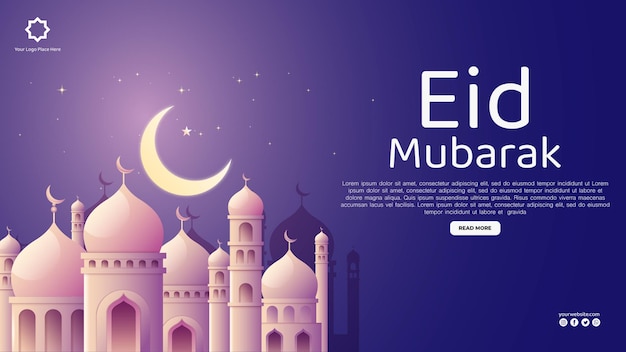 Шаблон поста в социальных сетях Gradient eid alfitr