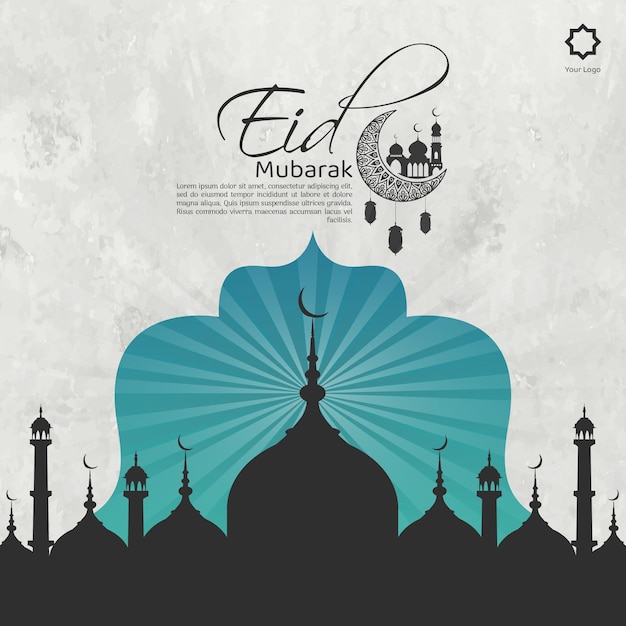 Gradient eid alfitr social media post template