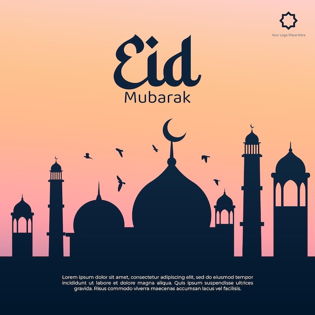 Gradient eid alfitr social media post template