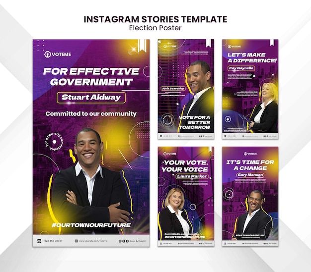 PSD gradient election instagram stories