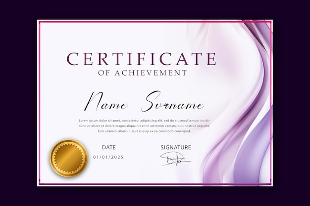 Gradiënt elegante certificaatssjabloon