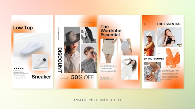 PSD gradient fashion social media apricot instagram stories