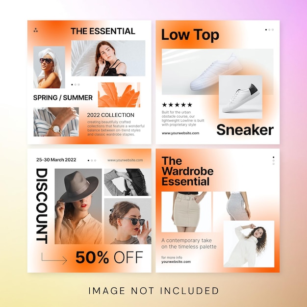 PSD gradient fashion social media apricot