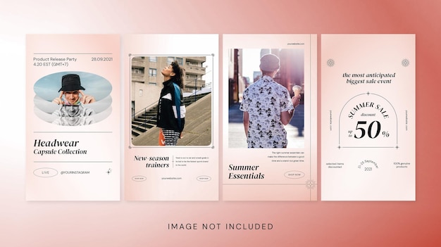 PSD gradient fashion social media orange instagram stories