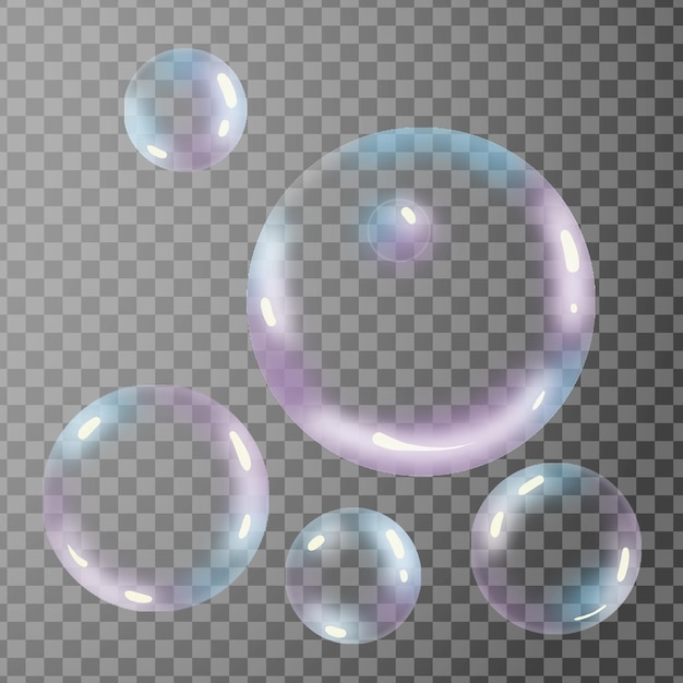 PSD gradient fluorescent refraction bubble illusion transparent background