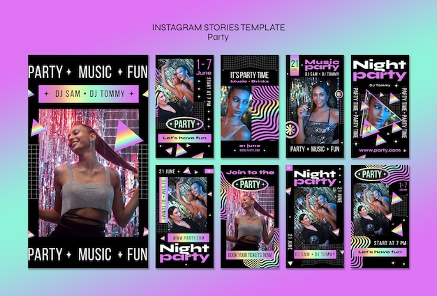 Gradient fun party instagram stories