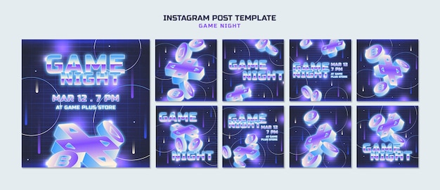 PSD gradient game night template design