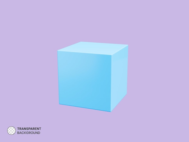 Gradient Geometric 3D Square Shape Illustration