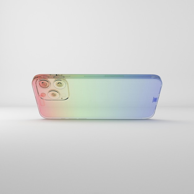 PSD gradient glass phone 15 pro max mockup