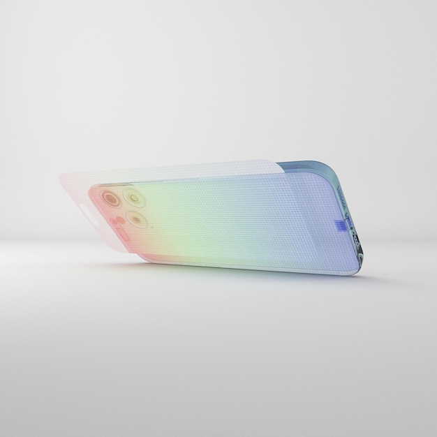 PSD gradient glass phone 15 pro mockup