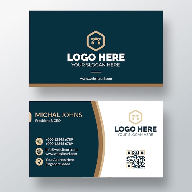 gradient golden luxury horizontal business card template