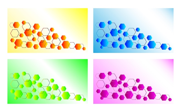 Gradient Hexagon Pattern Background Set
