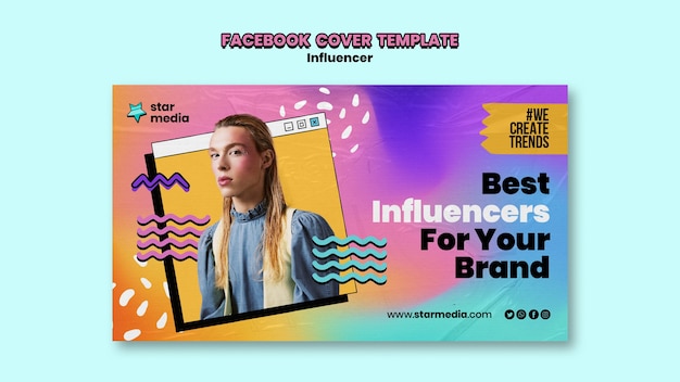 Copertina facebook del lavoro di influencer sfumato