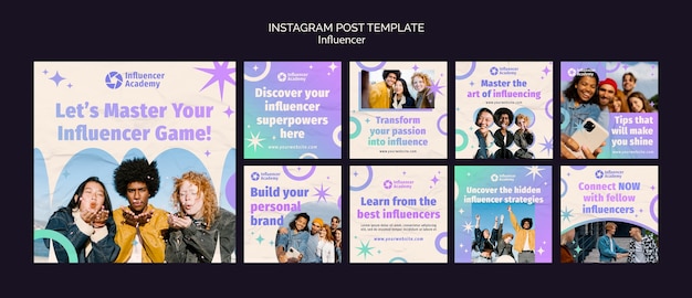 PSD gradient influencer job instagram posts