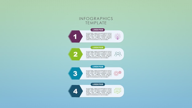 PSD gradiënt infographic stappen concept creatief ontwerp