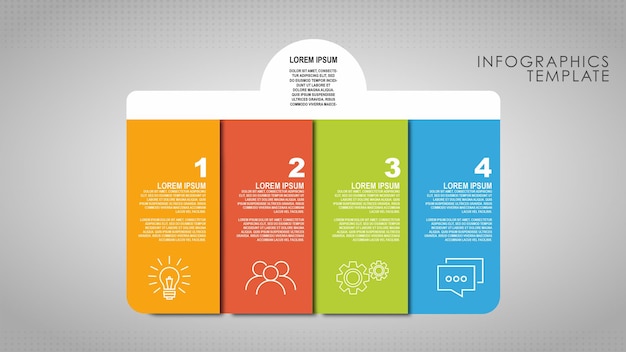 PSD Градиентные инфографические шаги концепции креативного дизайна