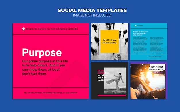 PSD gradient instagram social media post templates