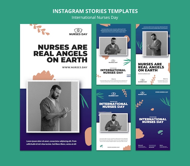 PSD gradient international nurses day instagram stories template