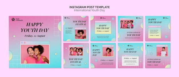 Gradient international youth day instagram post