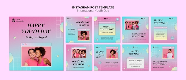 PSD グラデーション国際青少年デーのinstagramの投稿