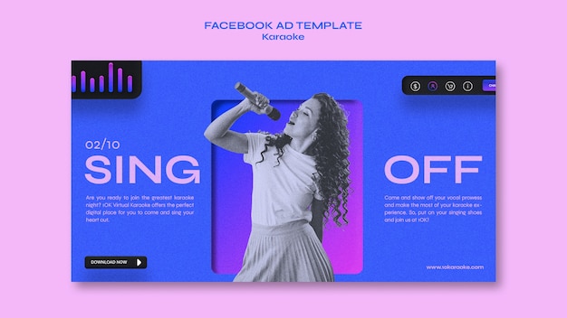 Gradient karaoke party facebook template