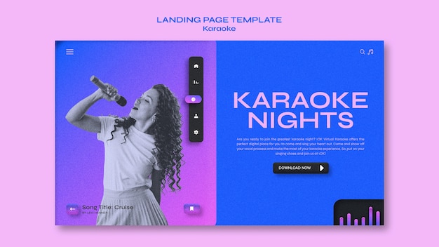 Gradient karaoke party landing page template