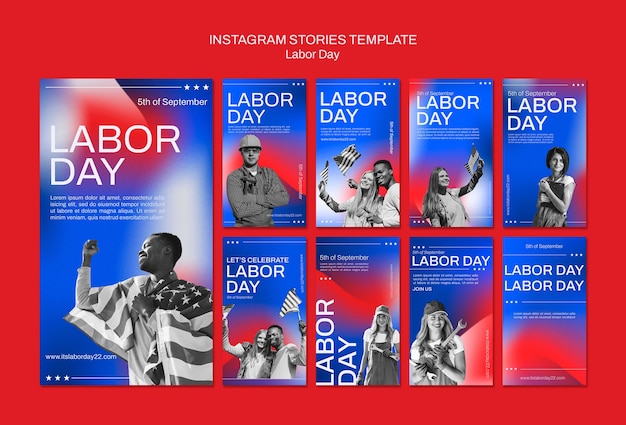 PSD gradient labor day design template