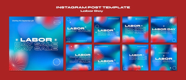 Gradient labor day design template