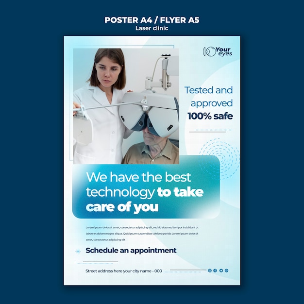 Gradient laser clinic poster template