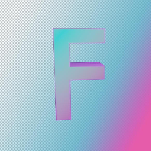 PSD a gradient letter f