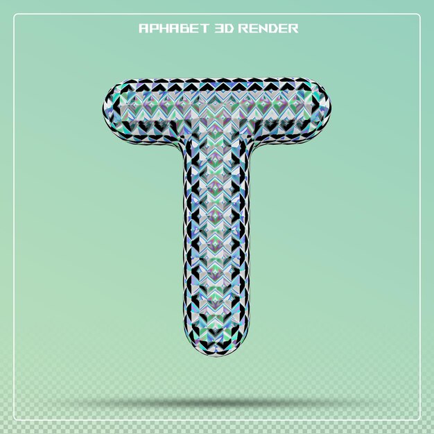 PSD 그래디언트 글자 t 글 ⁇  거품 알파 ⁇  3d 렌더