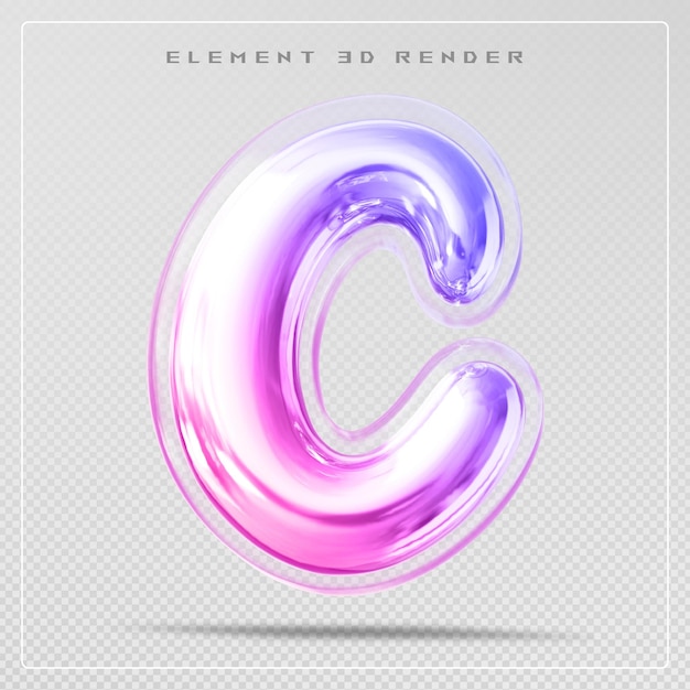 Gradient Litera C Czcionka Bańka 3d Render