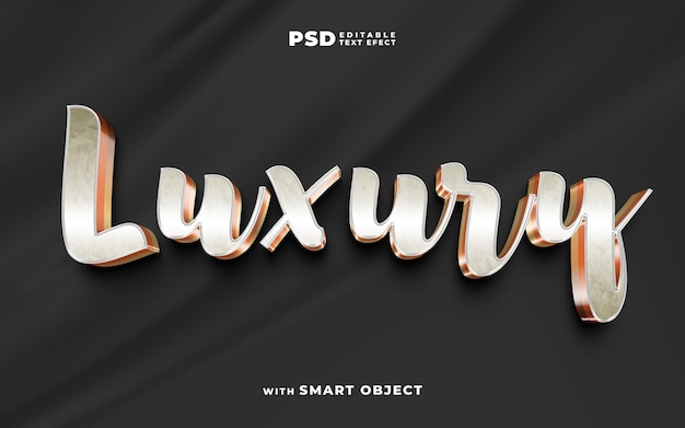 PSD gradient luxury 3d editable text effect with smooth background