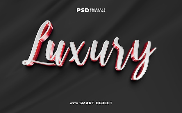 Gradient luxury 3d editable text effect with smooth background