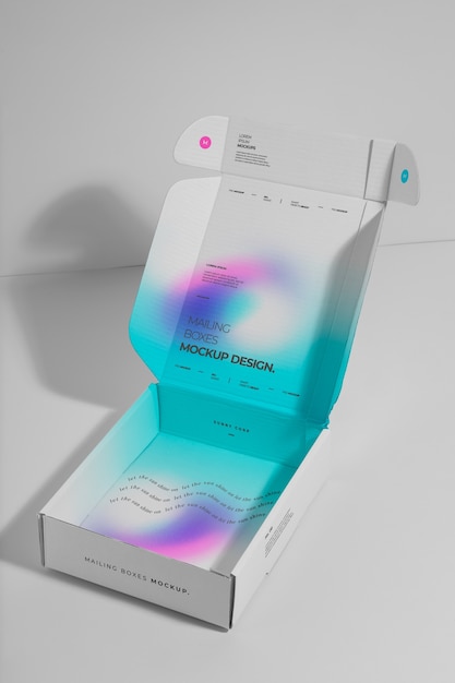 PSD gradient mailing box mockup design