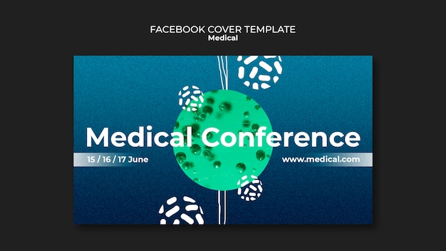 PSD modello di copertina facebook per cure mediche sfumate