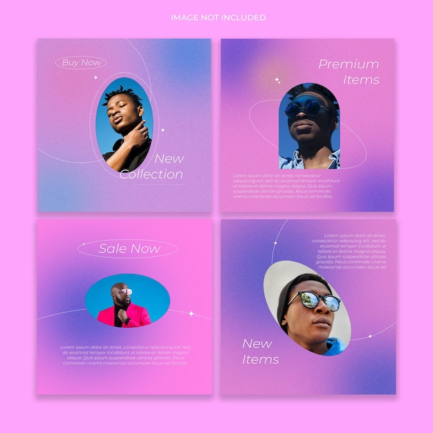 Gradient and minimalist instagram post collection