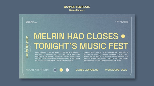 gradient music concert banner template