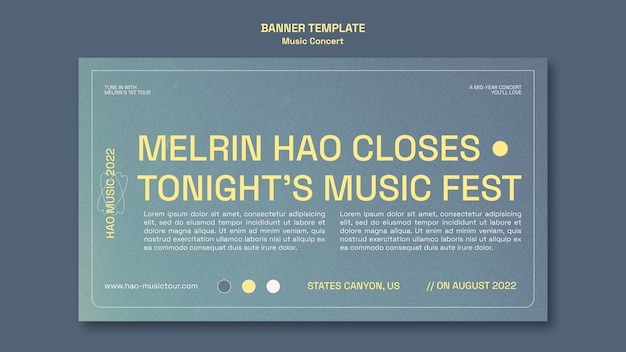 PSD gradient music concert banner template