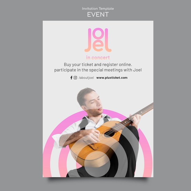 PSD gradient music event invitation template