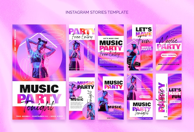 PSD gradient music party template