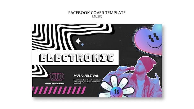 PSD gradient music show facebook template