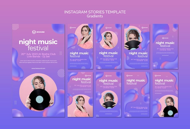 PSD gradient music template design