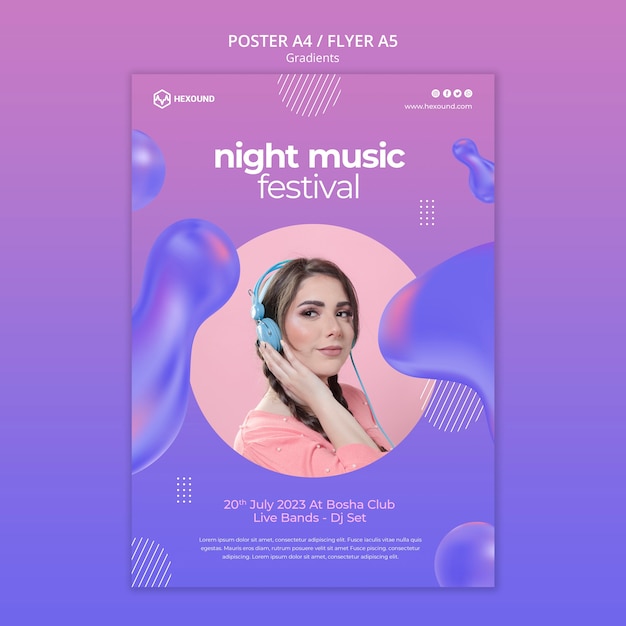 Gradient music template design