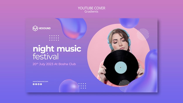 PSD gradient music template design