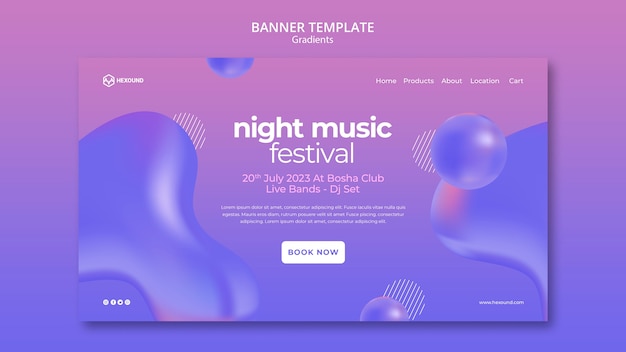 PSD gradient music template design