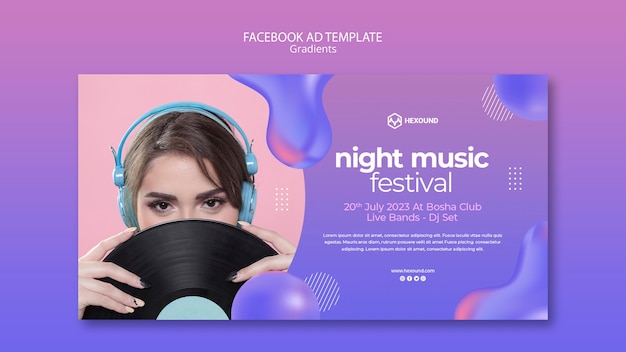 PSD gradient music template design