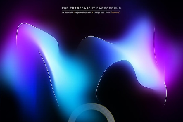 gradient neon light effect on transparent background